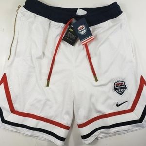 Nike Team USA Courtside Basketball Shorts Mens Size Large White CD5224-100 New
